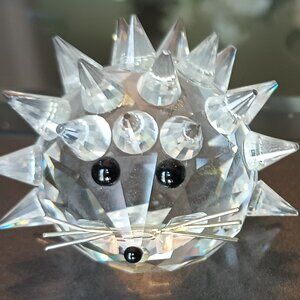 Swarovski Crystal Hedgehog and Mini Hedgehog Duo